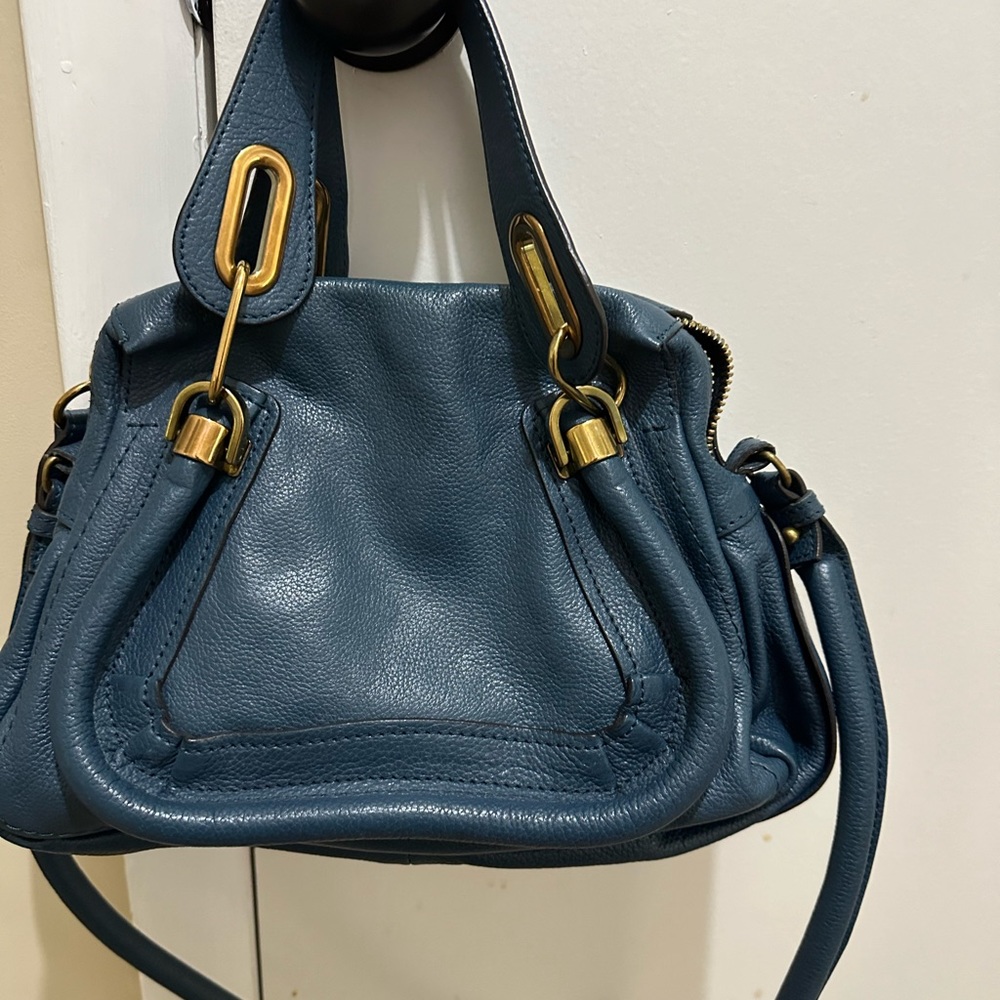 Chloe Blue Leather Paraty Mini Shoulder Bag